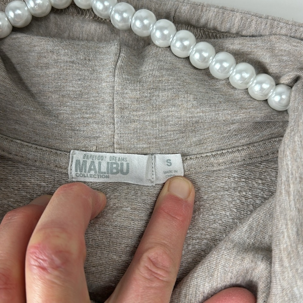 Barefoot Dreams Cream Malibu Collection Hoodie Luxe Lounge Anorak Sweatshirt S - Picture 7 of 10